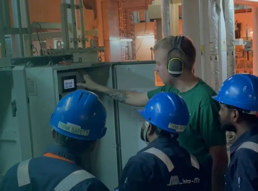 Green Instruments Service Engineer on board a commercial vessel to conduct training of local service people
