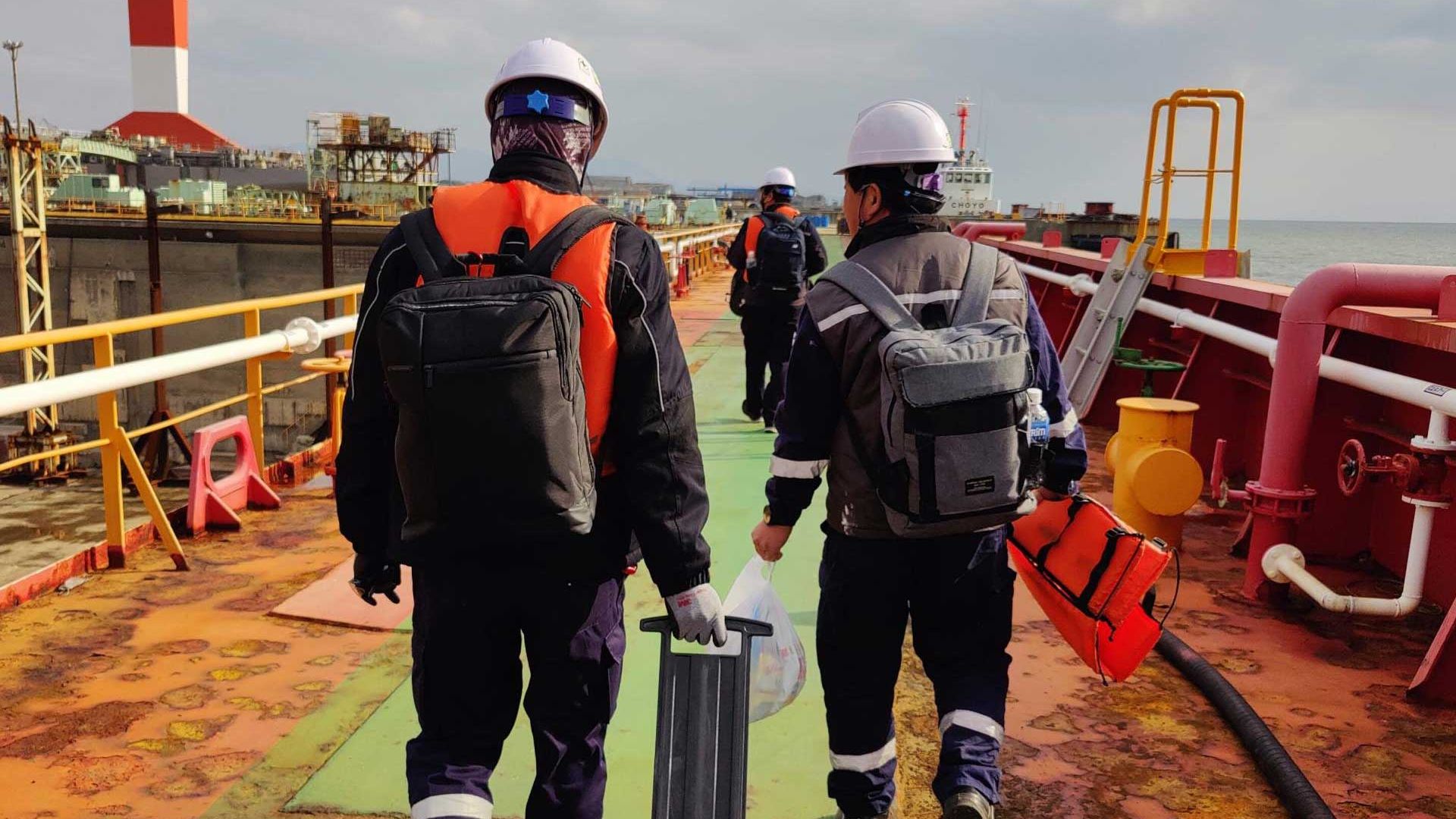 Gren Instruments Service Engineers onboard a vessel