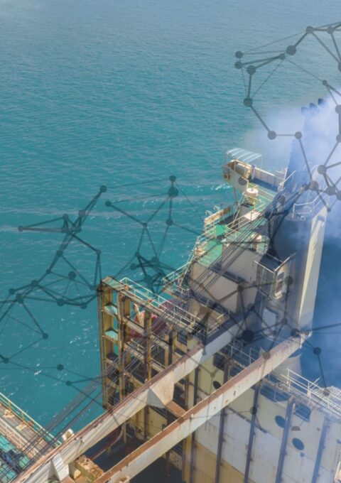 Commercial vessel at sea